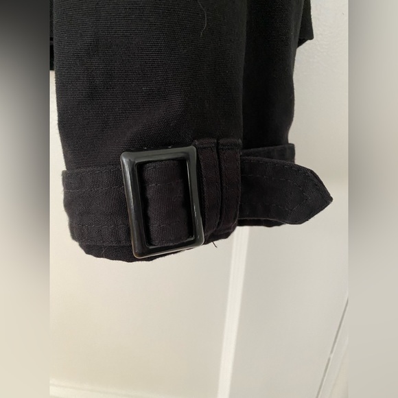 No Boundaries short black military button coat buckle sleeves EUC pea trench - Picture 6 of 8